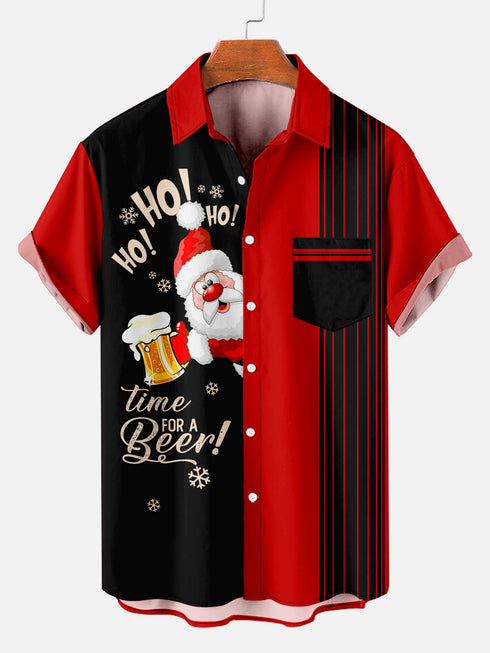 Men's Christmas Funny Graphic Short Sleeve Hawaiian Shirt